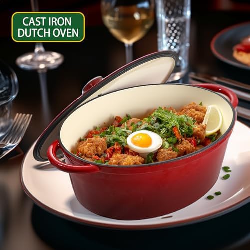 Large oval red gradient cast iron pot — photo 3