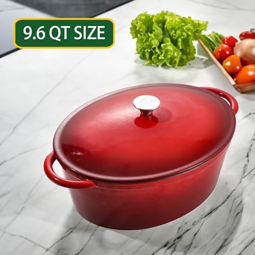 Large oval red gradient cast iron pot — photo 4