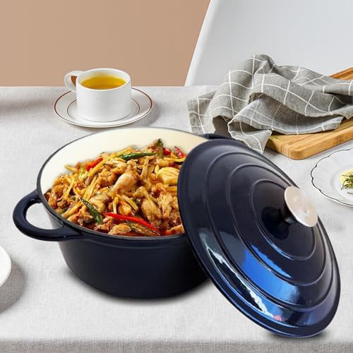 Round enameled cast iron casserole pot — photo 3