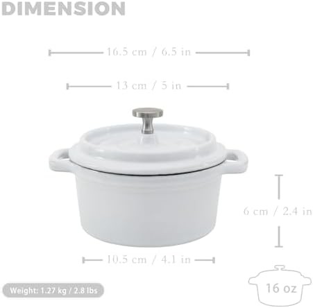 White enameled mini cocotte roasting set — photo 3