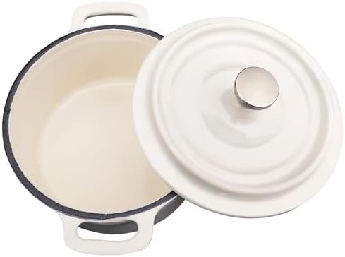White enameled mini cocotte roasting set — photo 4