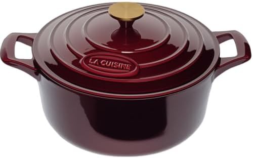 Cranberry enameled cast iron 5 qt pot