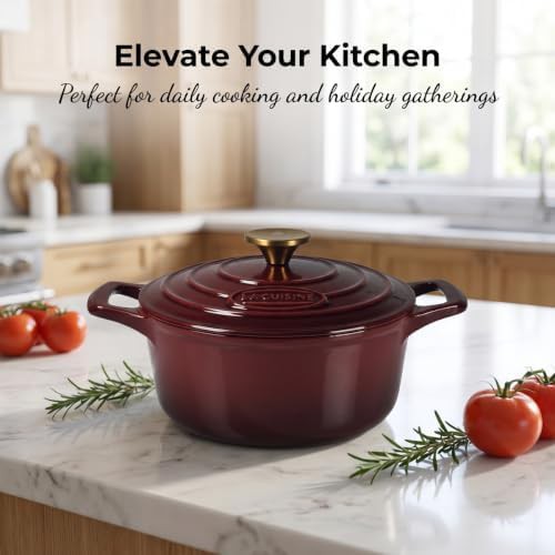 Cranberry enameled cast iron 5 qt pot — photo 5