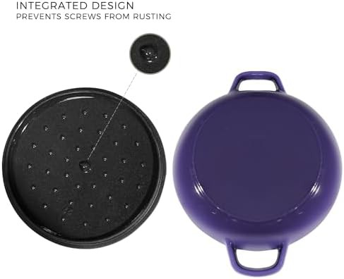 Purple shallow enameled cast iron braiser — photo 5