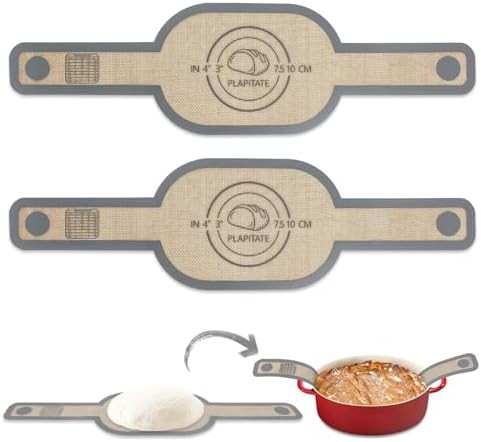 Gray oval silicone bread baking mats