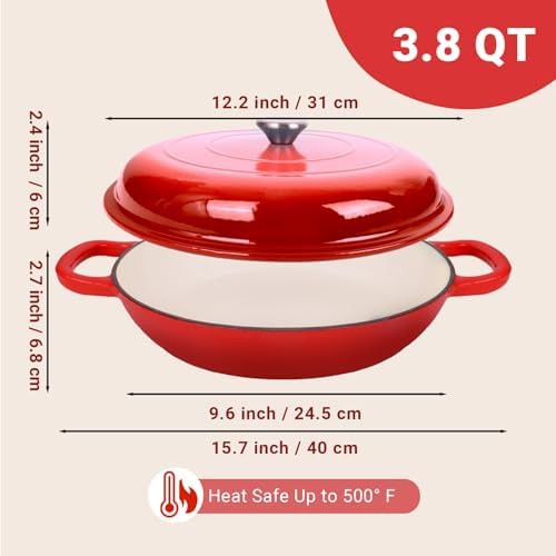Gradient red 4 quart round dutch oven — photo 4