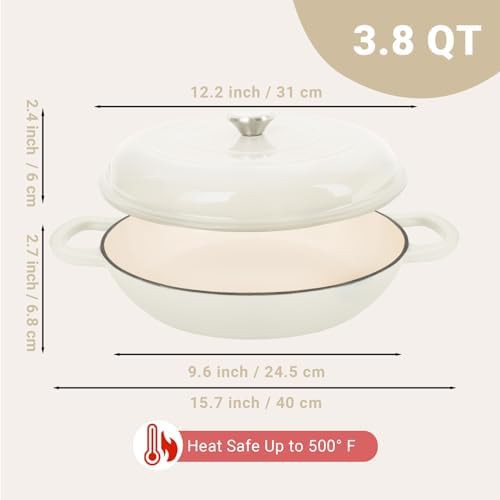 Cream white 4 quart round dutch oven — photo 5