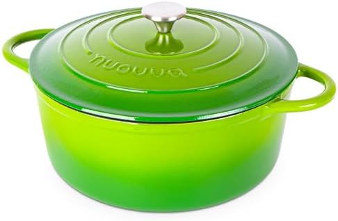 Green enameled cast iron 7.3 quart casserole