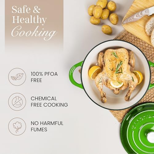 Green enameled cast iron 7.3 quart casserole — photo 4