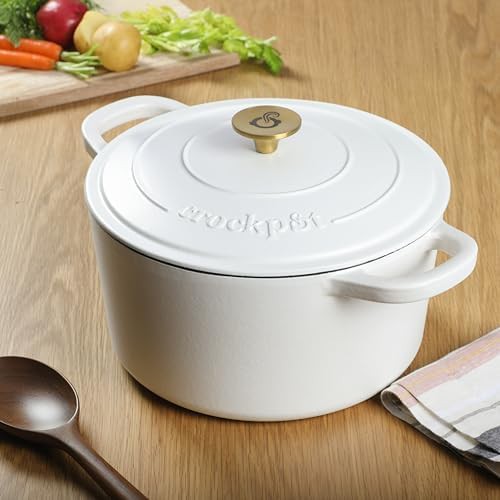 Crock-Pot Artisan 7 quart linen white round oven — photo 4