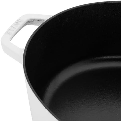 Pure white wide oval cast iron oven 6 quart — photo 4