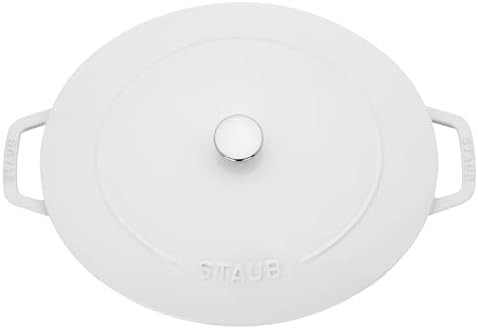 Pure white wide oval cast iron oven 6 quart — photo 5