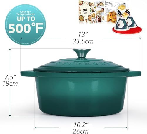 Bottle green six quart enameled braiser — photo 5