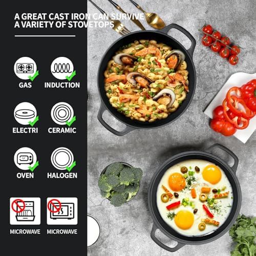 7 quart pre-seasoned cast iron shallow pot — photo 4