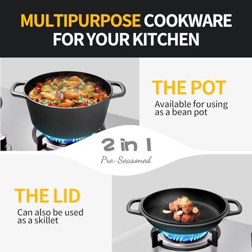 7 quart pre-seasoned cast iron shallow pot — photo 5