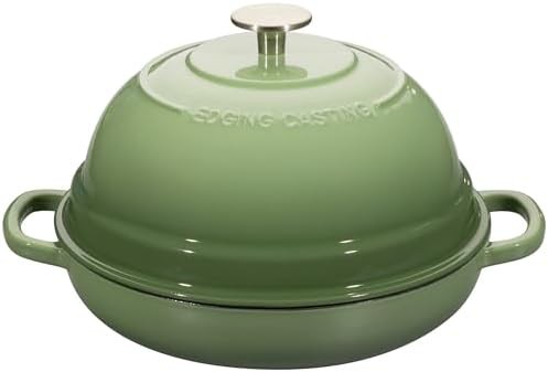 6 quart pistachio green enameled round oven