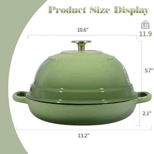 6 quart pistachio green enameled round oven — photo 3