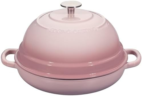 6 quart pink enameled round bread oven