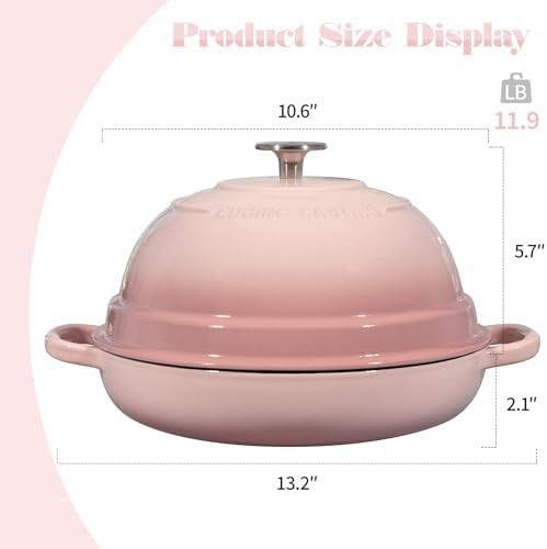 6 quart pink enameled round bread oven — photo 3