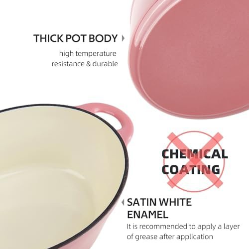 Oval enameled cast iron 5.5 quart pot — photo 4