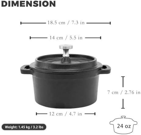 Large pre-seasoned mini cast iron cocottes — photo 3