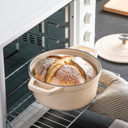 Cream enameled cast iron small induction pot — photo 4