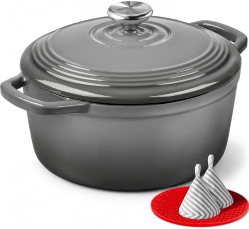 Gray five quart heavy duty braiser