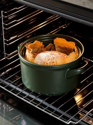 Forest green ceramic three quart stew pot — photo 3