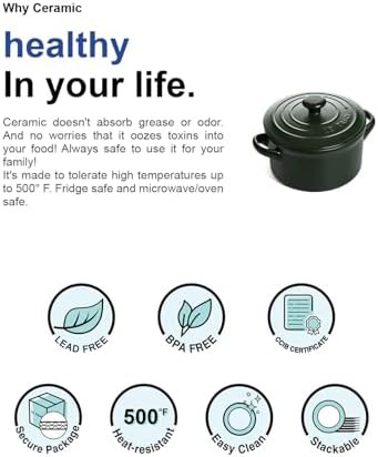 Forest green ceramic three quart stew pot — photo 4