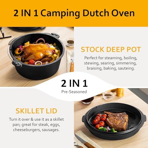 Pre-seasoned cast iron 10 qt camping pot — photo 3