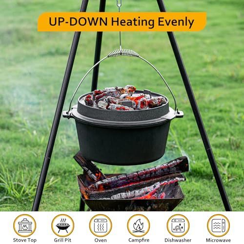 Pre-seasoned cast iron 10 qt camping pot — photo 4