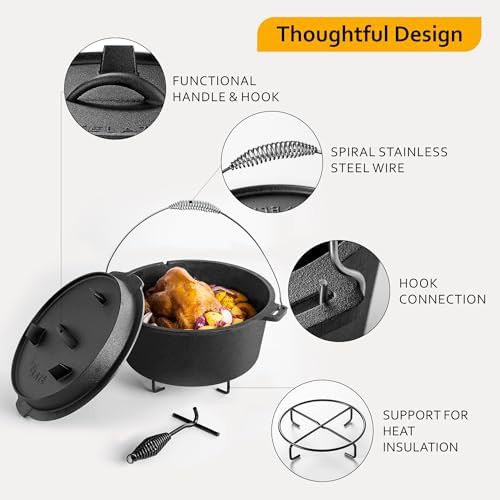 Pre-seasoned cast iron 10 qt camping pot — photo 5