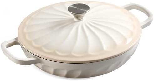 Caramel white shallow braiser 3.8 qt