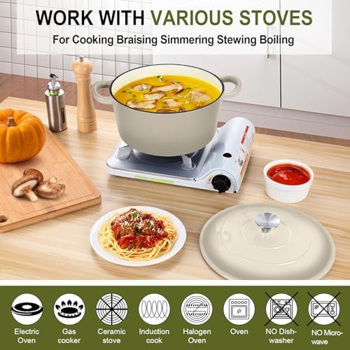 Khaki enameled cast iron 6 quart — photo 4