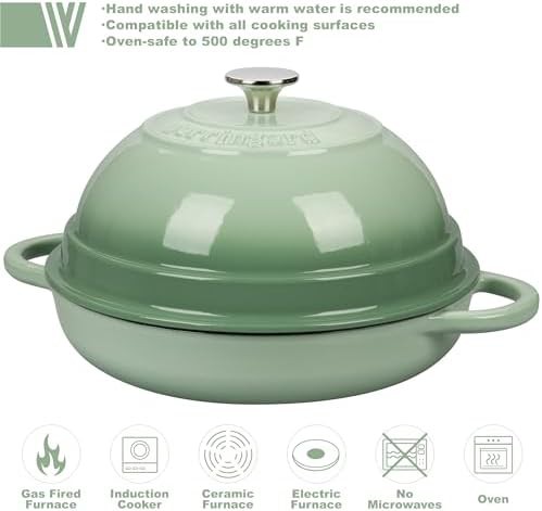 Enameled cast iron 6 quart green dutch oven — photo 3