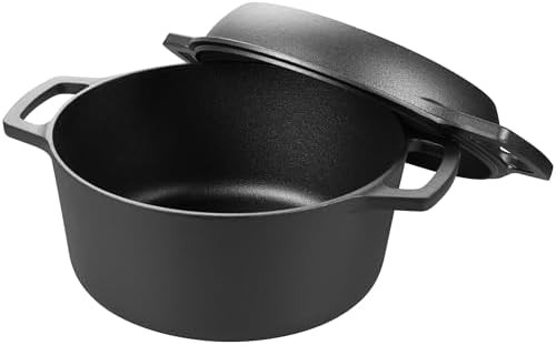 Pre-seasoned cast iron 5 quart double dutch oven — photo 5