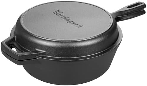 Pre-seasoned cast iron 3 quart shallow dutch oven