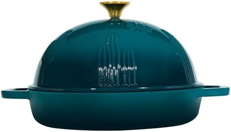 Dark cyan enameled cast iron bread oven — photo 3