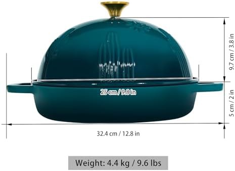Dark cyan enameled cast iron bread oven — photo 5