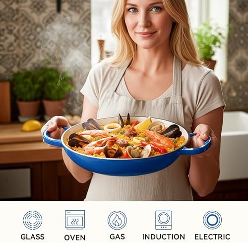 Blue 3 quart enameled cast iron braiser — photo 3