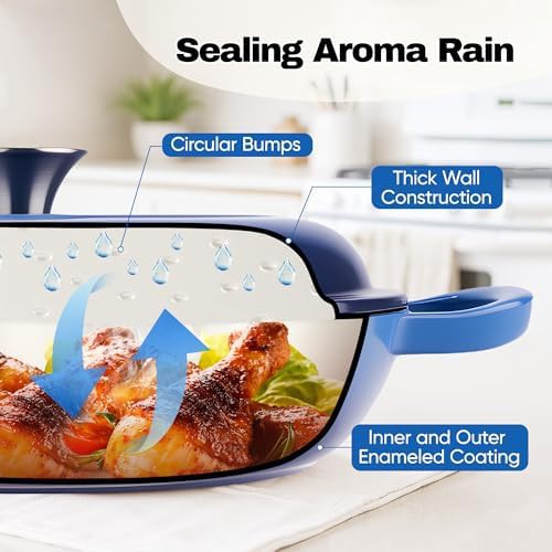 Blue 3 quart enameled cast iron braiser — photo 5