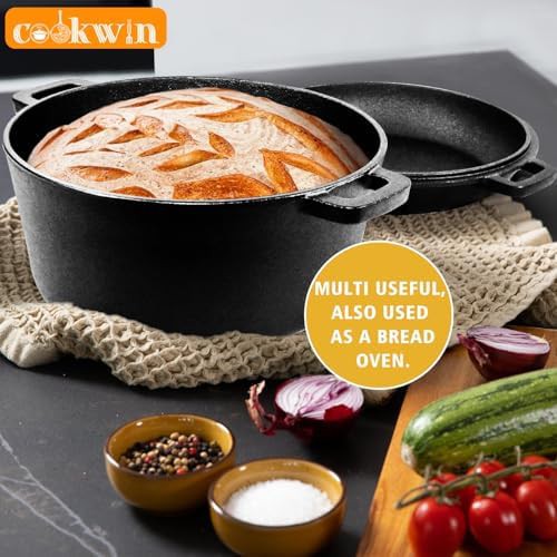 Black pre-seasoned 5.5 quart double dutch oven — photo 4