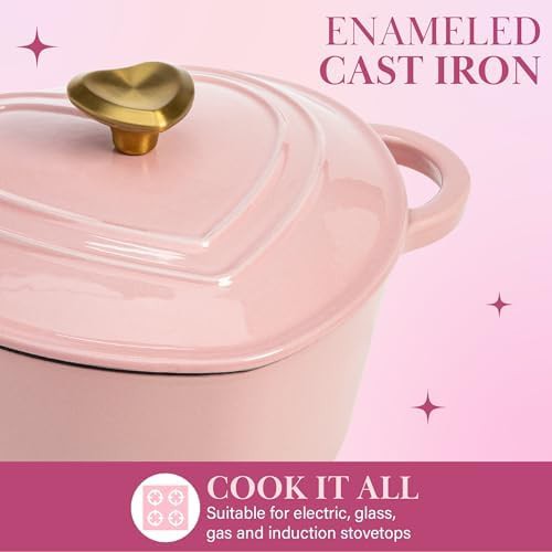 Paris Hilton heart shaped enameled cast iron oven 4 qt — photo 3
