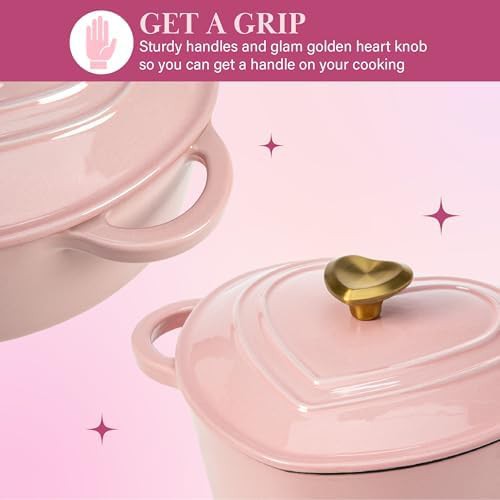 Paris Hilton heart shaped enameled cast iron oven 4 qt — photo 4