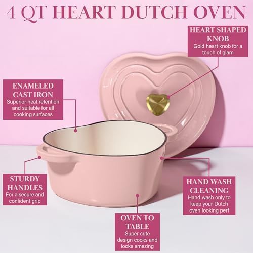 Paris Hilton heart shaped enameled cast iron oven 4 qt — photo 5