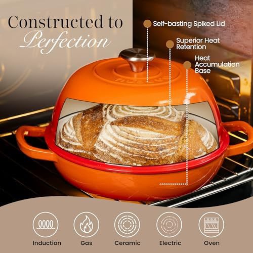Orange cast iron sourdough bread baking pot — photo 5