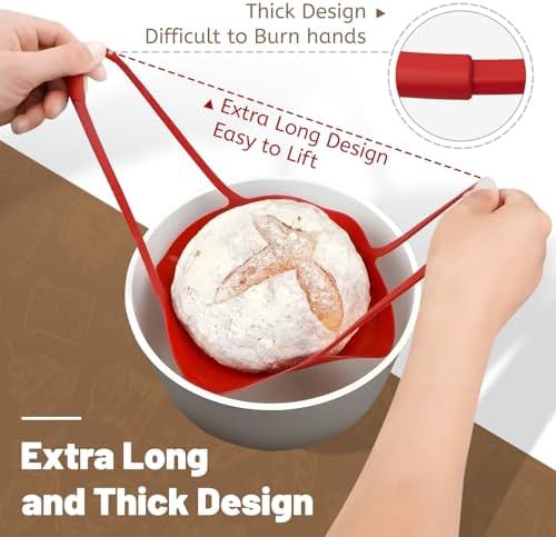 Beige and Red Round Silicone Bread Sling — photo 4