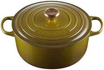 Olive green self basting round dutch oven