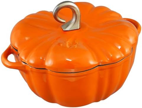 Black pumpkin shaped enameled cast iron pot — photo 4