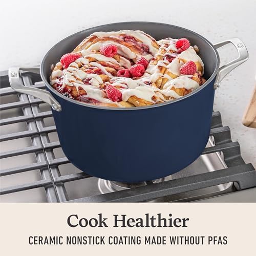 Midnight blue ceramic nonstick 7 quart pot — photo 4